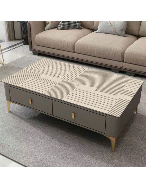 Tea table table cloth PVC waterproof, oil proof, wash free, hot proof TV cabinet rectangular soft glass table tea table mat