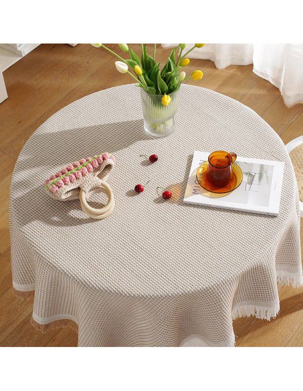 Nordic tablecloth ins wind feeling photo background cloth tea table mat desk round table cloth dust cover cloth