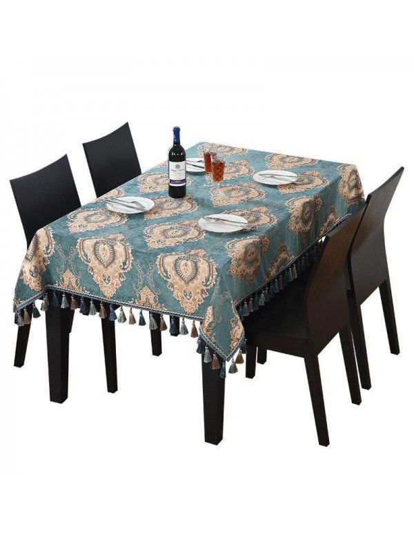 European style tea table table cloth American style luxury dark green table cloth Western table cloth Luxury table cloth