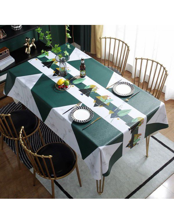 Table cloth waterproof, oil proof, wash free and hot resistant household table cloth rectangular tea table cloth Nordic simple table cloth