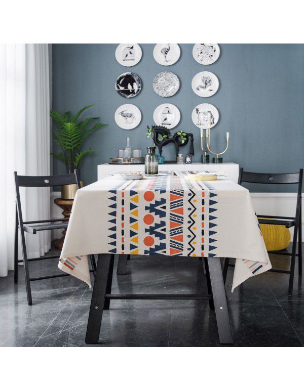 Yi man Qi Yun geometric multi color printing Bohemian living room household tablecloth printing tablecloth square table 