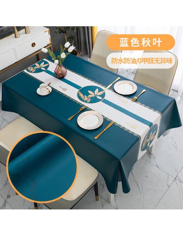 Home Nordic tablecloth waterproof, oil proof, scald proof, wash free table mat, tea table cloth ins style pvc tablecloth spot wholesale