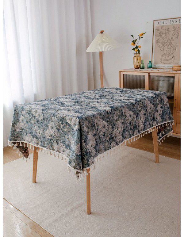 Yimanqiyun American Table Cloth Colorful Jacquard Table Cloth Double sided Pattern Thick Table Cloth Geometric Bohemian Style