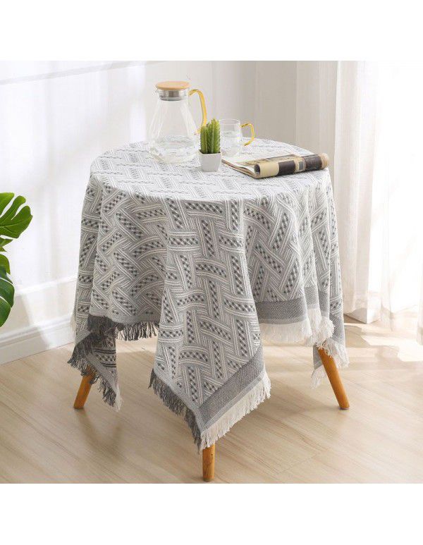 Nordic tea table mat table cloth INS wind white bedside table cloth cover rectangular table table cloth dust cover cloth table mat