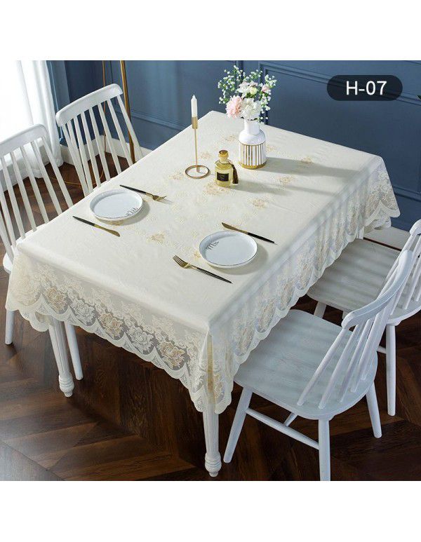 Plastic tablecloth waterproof, antifouling, oil proof, wash free tablecloth PVC table mat European rectangular tea table net red tablecloth