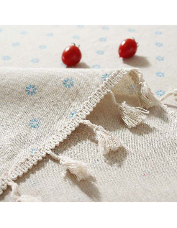 Cloth Dad Table Cloth Pastoral Cotton Linen Daisy Printing Rectangular Table Cloth Tea Table Cover Cloth Tassel Table Cloth Factory