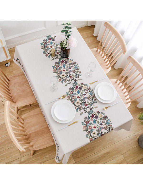 European ins imitation cotton linen PVC waterproof oil proof Nordic tablecloth No wash plastic tablecloth Hotel tablecloth