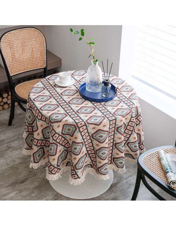 Yimanqiyun American tablecloth jacquard sunflower tablecloth round thick tablecloth directly supplied by the factory