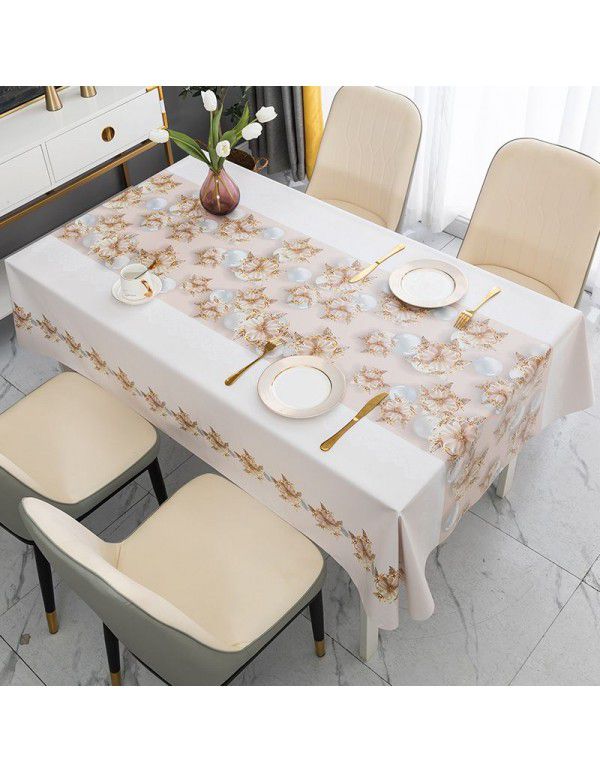 Home Nordic tablecloth waterproof, oil proof, scald proof, wash free table mat, tea table cloth ins style pvc tablecloth spot wholesale