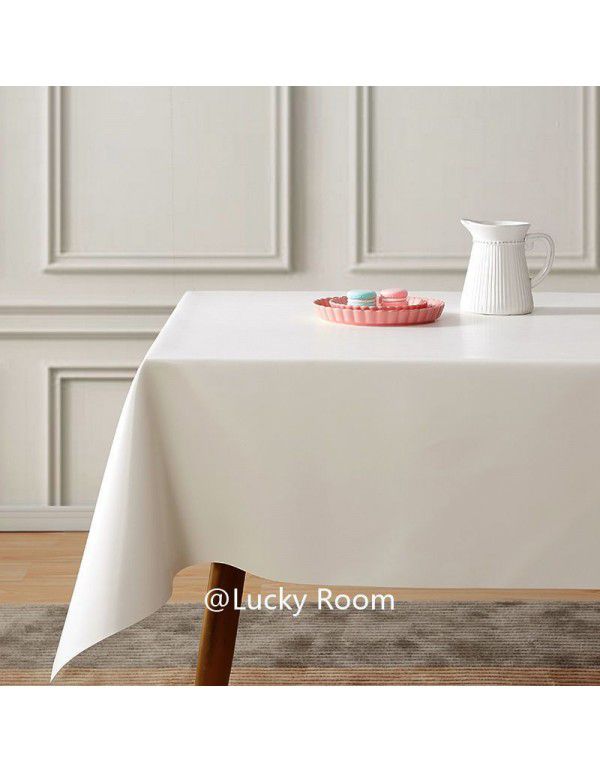 Nordic ins style solid leather tablecloth waterproof oil proof washfree tablecloth round table cover cloth round tablecloth