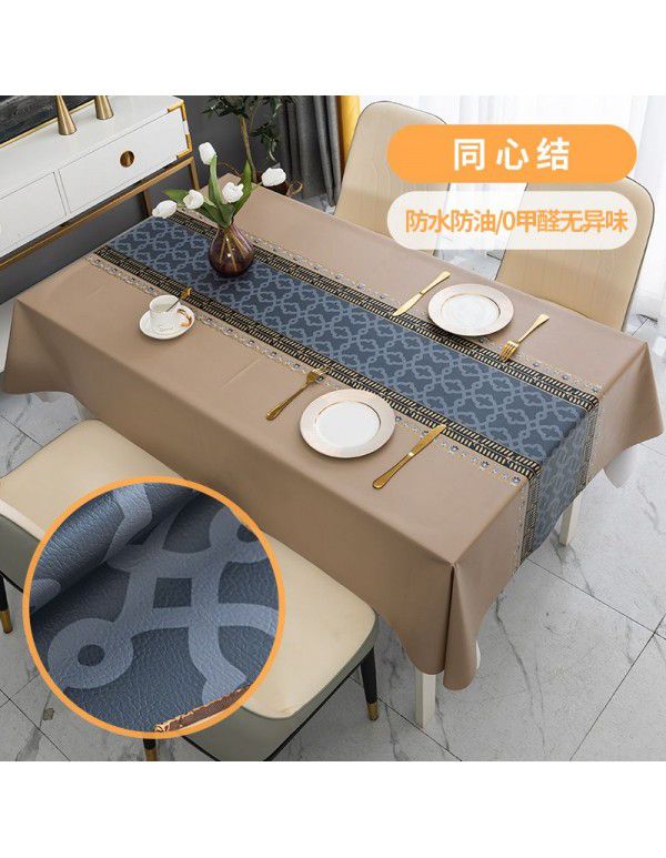 Home Nordic tablecloth waterproof, oil proof, scald proof, wash free table mat, tea table cloth ins style pvc tablecloth spot wholesale