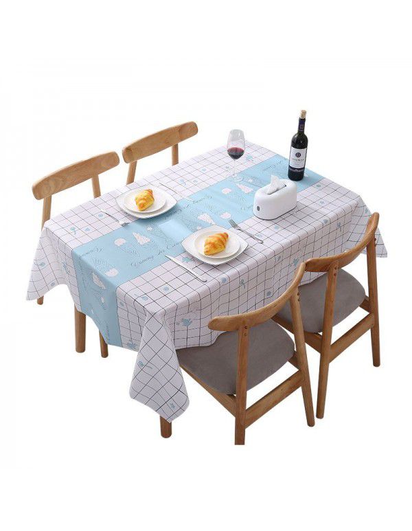 Nordic style tablecloth, waterproof, oil proof, wash free, pvc net, red tablecloth, desk, student's tea table, table mat, cloth art, writing