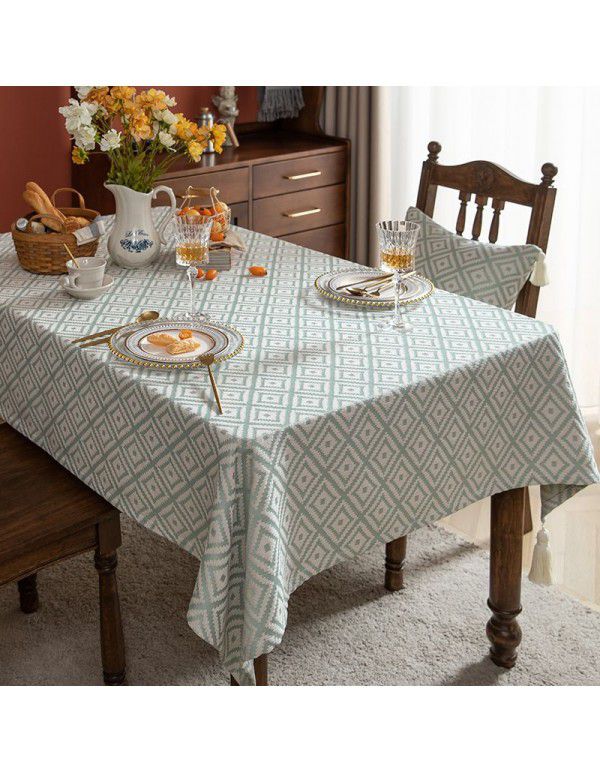 New ins wind table tablecloth domestic tea table table mat vintage tablecloth hotel rectangular chinese tablecloth wholesale