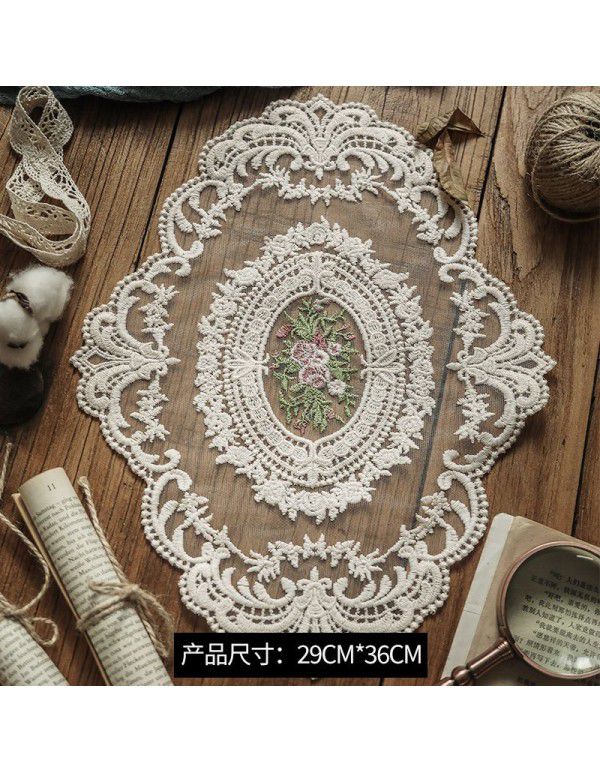 Round handmade crochet crochet tablecloth cloth hollowed out household living room tea table cloth dust-proof cover cloth retro decoration