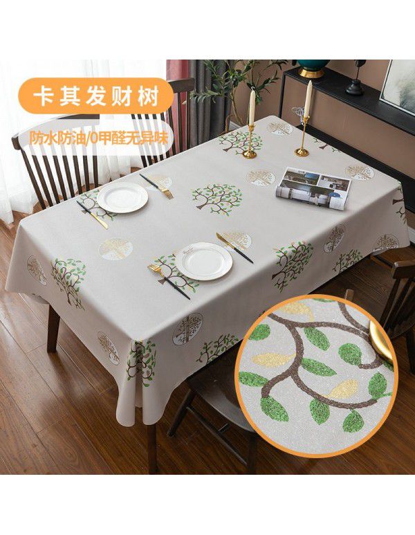 Home Nordic tablecloth waterproof, oil proof, scald proof, wash free table mat, tea table cloth ins style pvc tablecloth spot wholesale