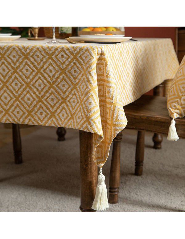 New ins wind table tablecloth domestic tea table table mat vintage tablecloth hotel rectangular chinese tablecloth wholesale