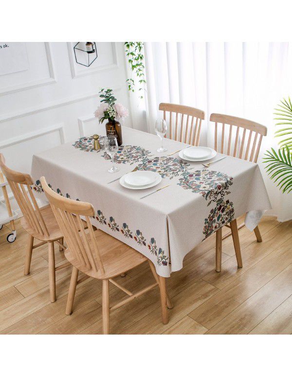 European ins imitation cotton linen PVC waterproof oil proof Nordic tablecloth No wash plastic tablecloth Hotel tablecloth