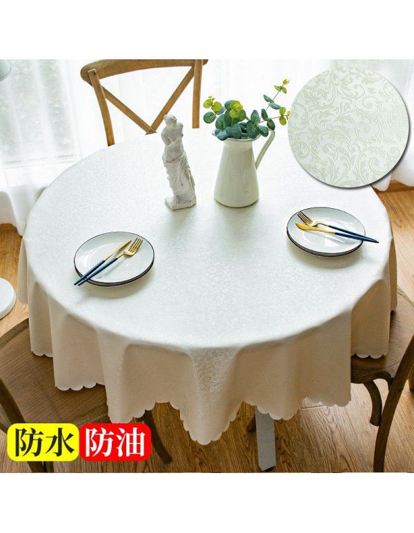 European waterproof and oil proof washfree tablecloth Hotel household round round table tablecloth Table cloth