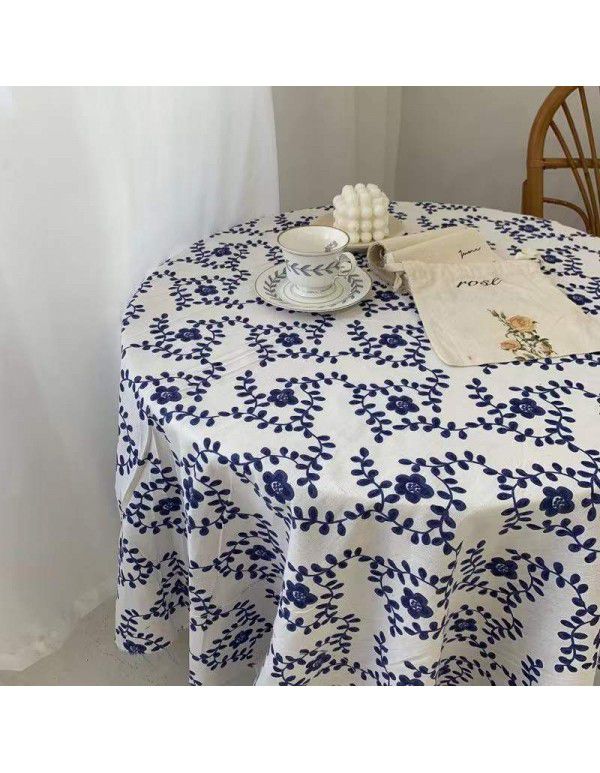 Ins Vintage Mesh Hollow out White Lace Table Cloth Portable Picnic Cloth Cover Cloth Picture Background Cloth Pastoral