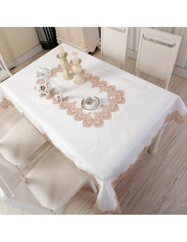 Foreign trade European luxury lace oil proof table cloth table flag table cloth suit satin jacquard fabric lace table cloth