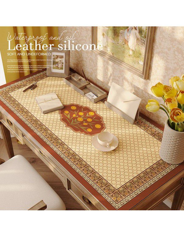 Desk silicone leather desk mat waterproof oil proof tea table table cloth dormitory students children learning computer desk mat