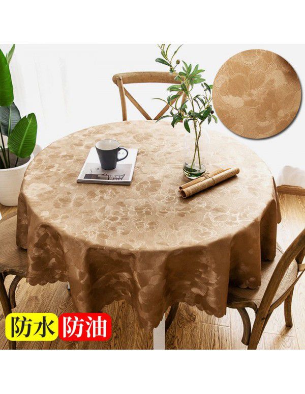 European waterproof and oil proof washfree tablecloth Hotel household round round table tablecloth Table cloth