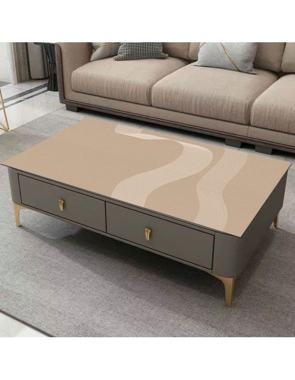 Tea table table cloth PVC waterproof, oil proof, wash free, hot proof TV cabinet rectangular soft glass table tea table mat