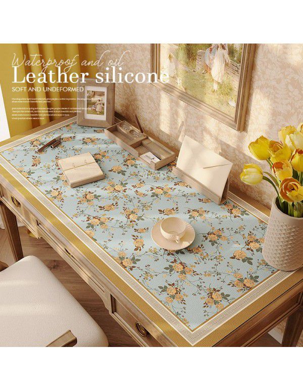 Desk silicone leather desk mat waterproof oil proof tea table table cloth dormitory students children learning computer desk mat