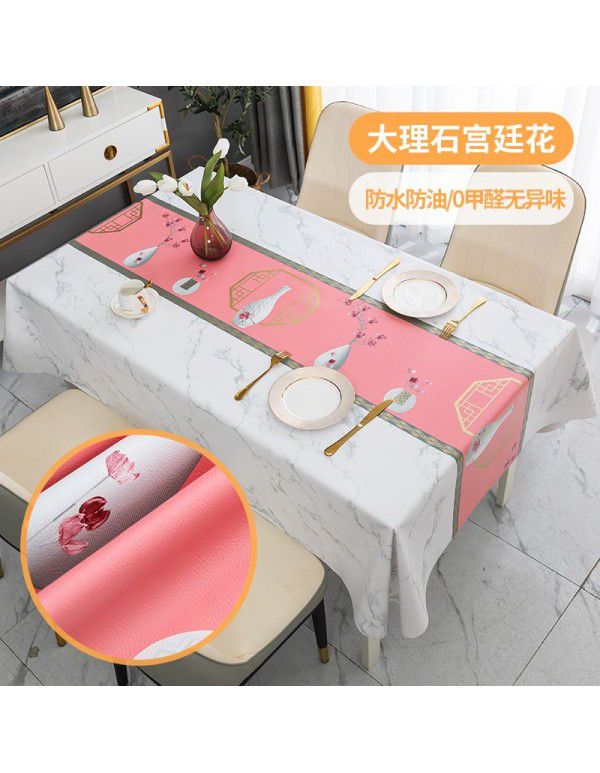 Home Nordic tablecloth waterproof, oil proof, scald proof, wash free table mat, tea table cloth ins style pvc tablecloth spot wholesale