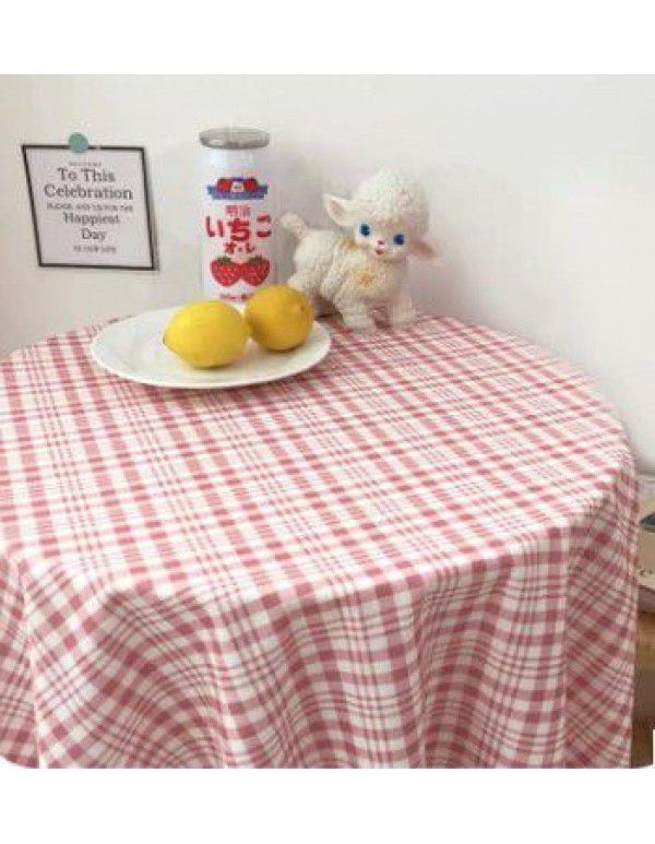 Korean vintage ins simple plaid tablecloth student desk cloth picnic cloth girl heart background cloth photo props