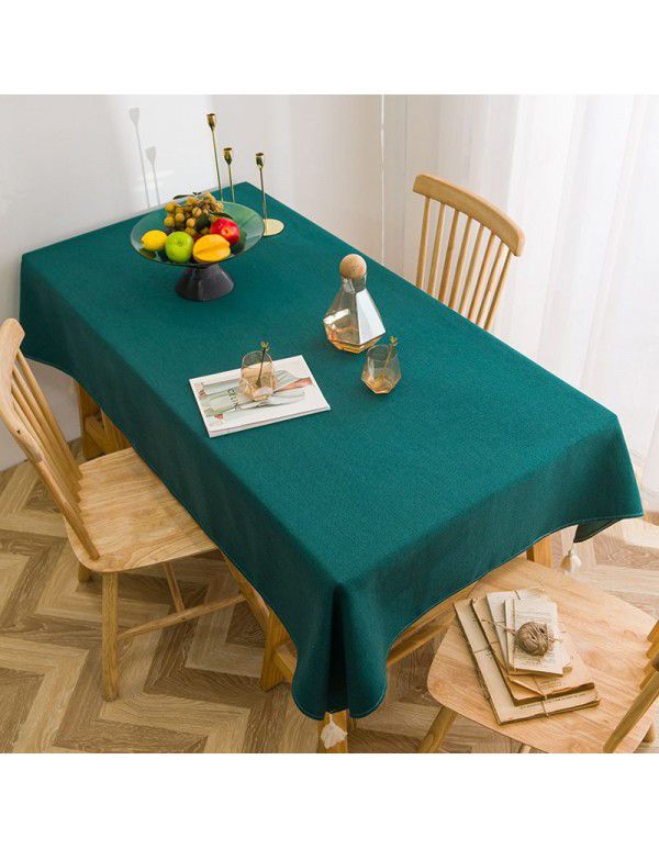 Nordic cloth solid color cotton linen table cloth waterproof oil proof table cloth dining room cloth tea table cloth table mat