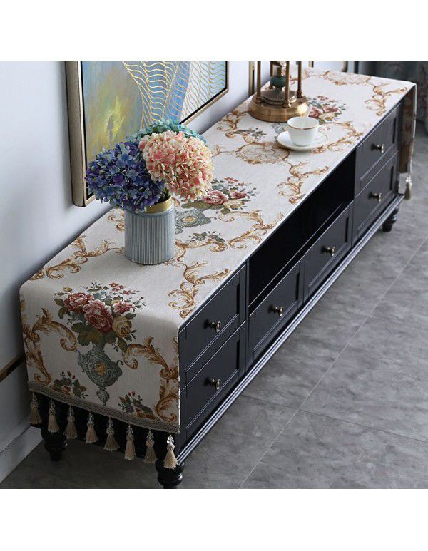 European style TV cabinet cover cloth, table cloth, rectangular tea table, living room, dust-proof cover, table cloth, table mat, shoe cabinet cloth