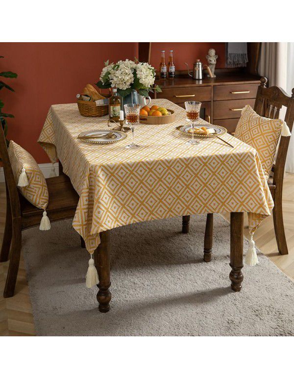 New ins wind table tablecloth domestic tea table table mat vintage tablecloth hotel rectangular chinese tablecloth wholesale