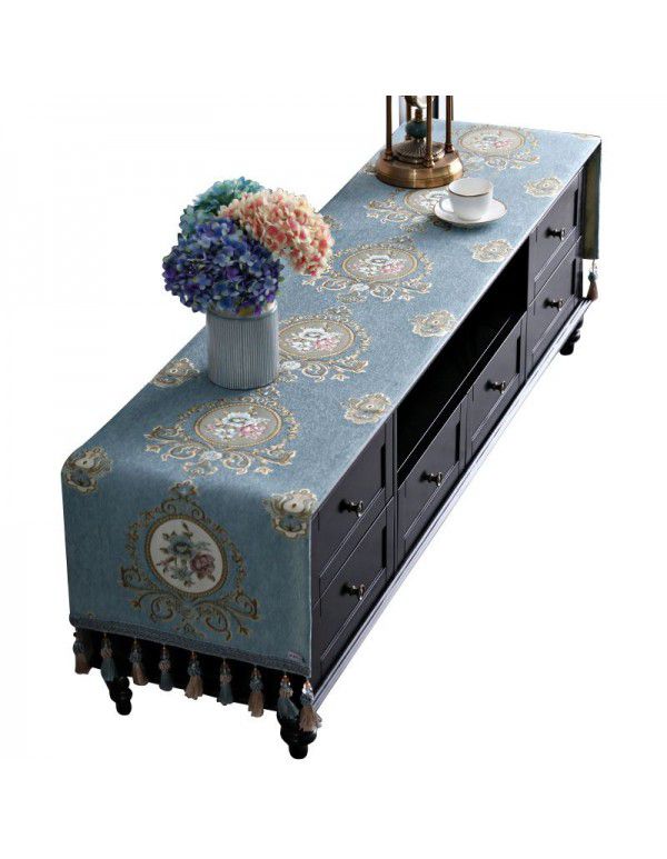 European style TV cabinet cover cloth, table cloth, rectangular tea table, living room, dust-proof cover, table cloth, table mat, shoe cabinet cloth