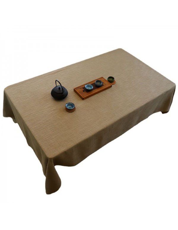 Coarse linen table cloth, tea table, Nordic style, solid color, round table cloth, Japanese cotton and linen conference table, rectangular household