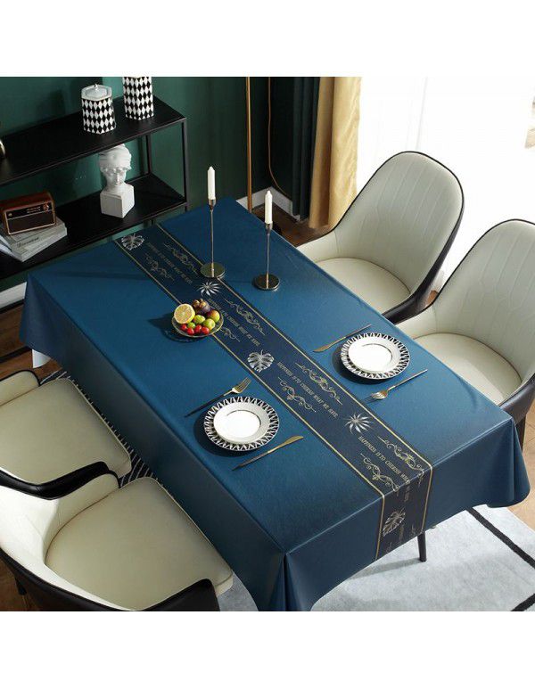 Tablecloth waterproof, oil proof and wash free cloth art desk Nordic rectangular table cloth PVC tea table mat table cloth 