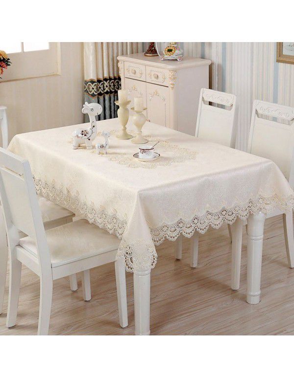 Foreign trade European luxury lace oil proof table cloth table flag table cloth suit satin jacquard fabric lace table cloth