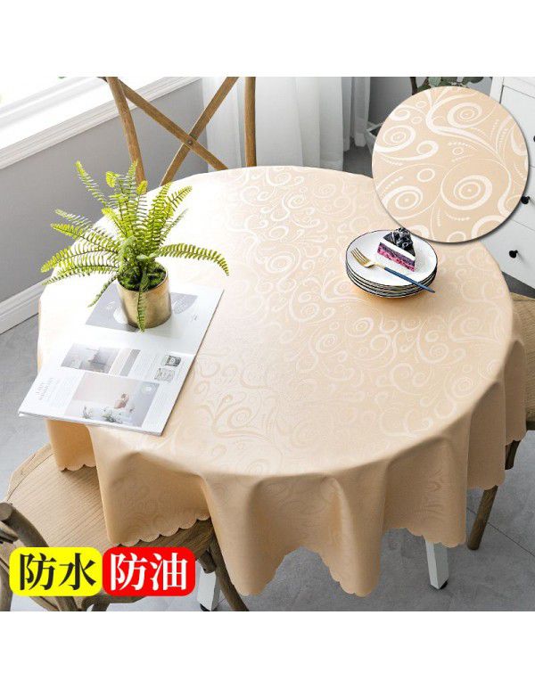 European waterproof and oil proof washfree tablecloth Hotel household round round table tablecloth Table cloth