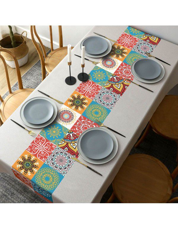 Chinese table cloth waterproof, oil proof, wash free, hot resistant pvc table cloth rectangular oval table mat ins