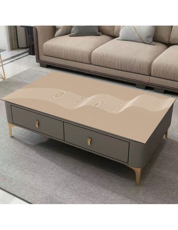 Tea table table cloth PVC waterproof, oil proof, wash free, hot proof TV cabinet rectangular soft glass table tea table mat