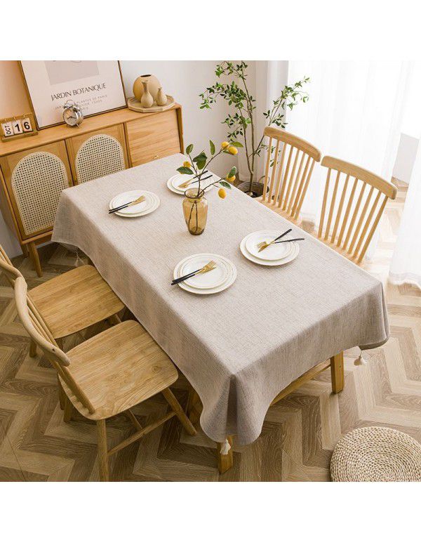 Nordic cloth solid color cotton linen table cloth waterproof oil proof table cloth dining room cloth tea table cloth table mat