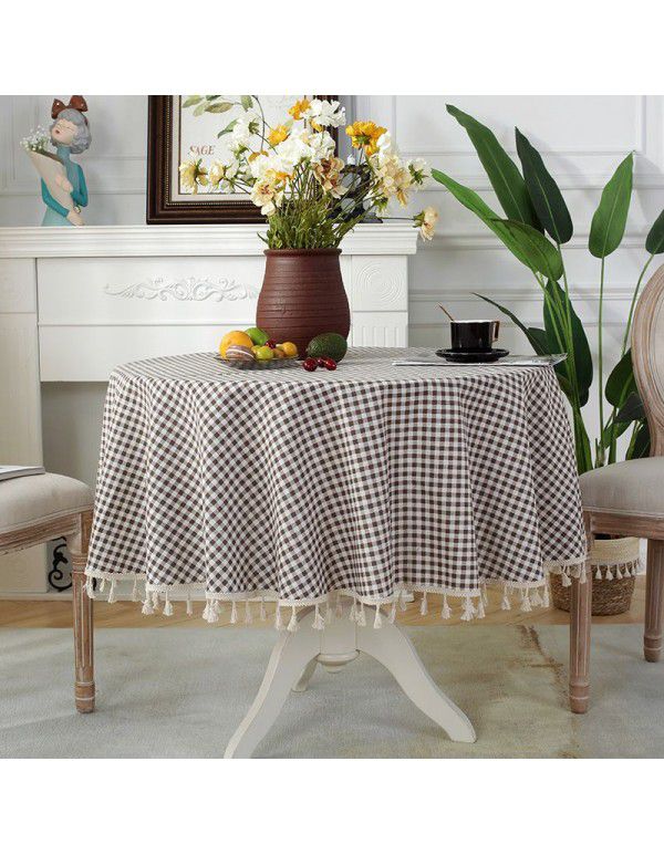 Cloth Papa New Chinese Vintage Blue and White Porcelain Cotton Linen ins Rectangular Table Table Cloth Tassel Table Cushion Tea Table Table Cloth