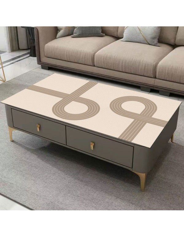 Tea table table cloth PVC waterproof, oil proof, wash free, hot proof TV cabinet rectangular soft glass table tea table mat