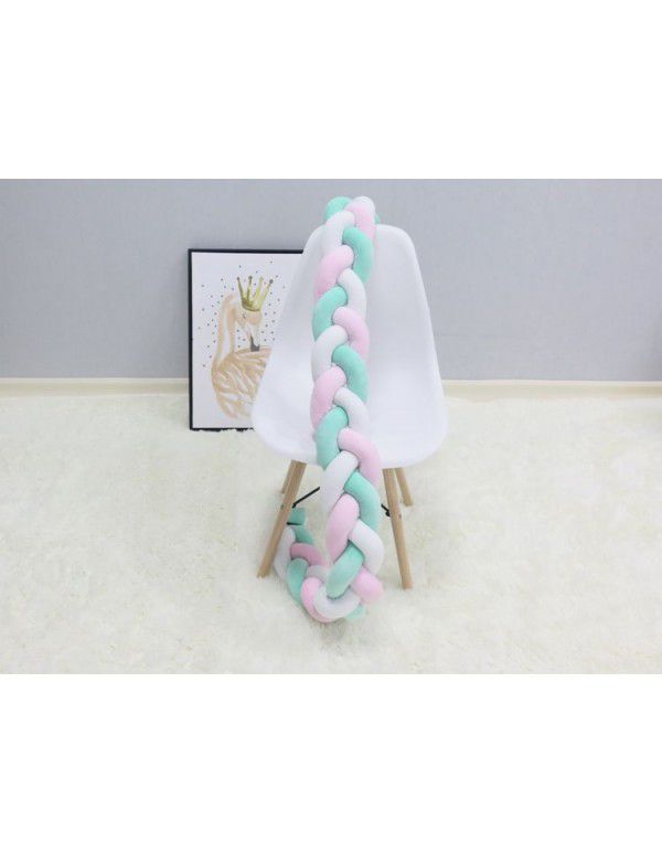 Ins Nordic children's room decoration DIY weave fried dough twist bed surround Danish Knot long tie ball pillow