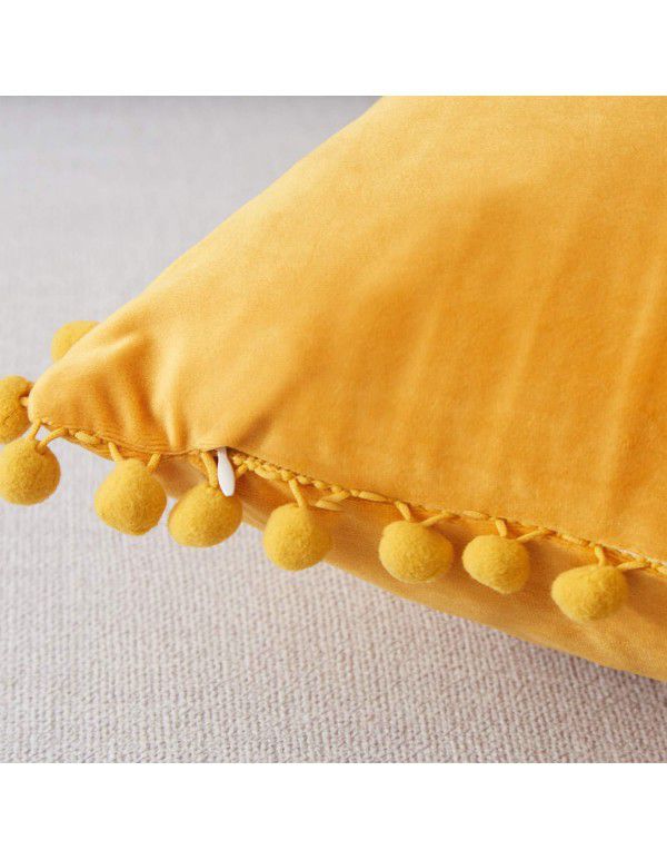 Nordic ins style pillowcase cross-border ball ball velvet solid color pillowcase office sofa pillow bedside cushion