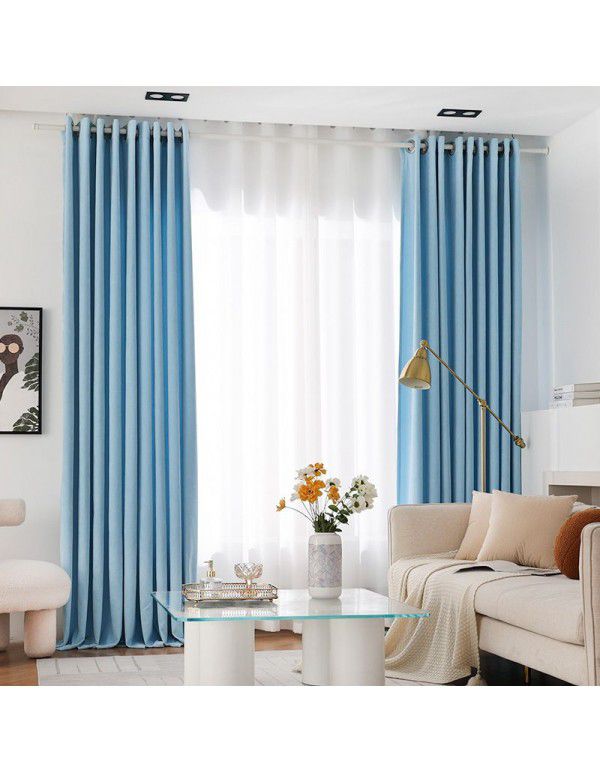 New minimalist nordic ins baby velvet finished curtain living room balcony window curtain