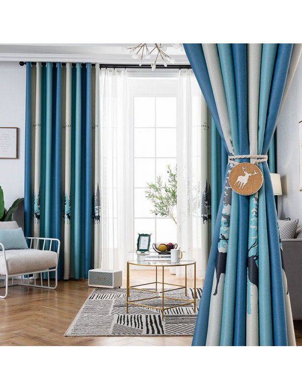 Curtain cloth wholesale, finished curtain, bedroom, home, living room, wind, shading curtain thickening, manufacturer, direct sale, quick sale