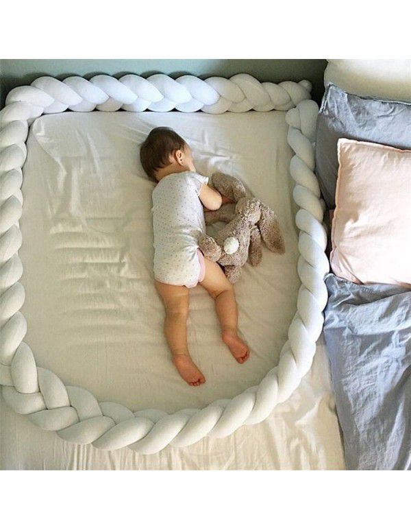 Ins Nordic children's room decoration DIY weave fried dough twist bed surround Danish Knot long tie ball pillow