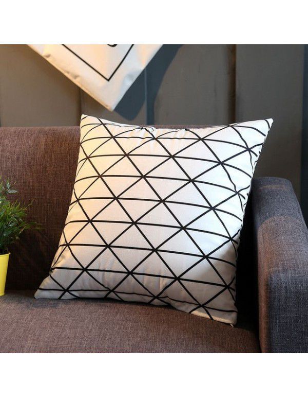 Nordic pillow sofa office waist bedside velvet pillow cover does not include home fabric home textile home decoration cushion