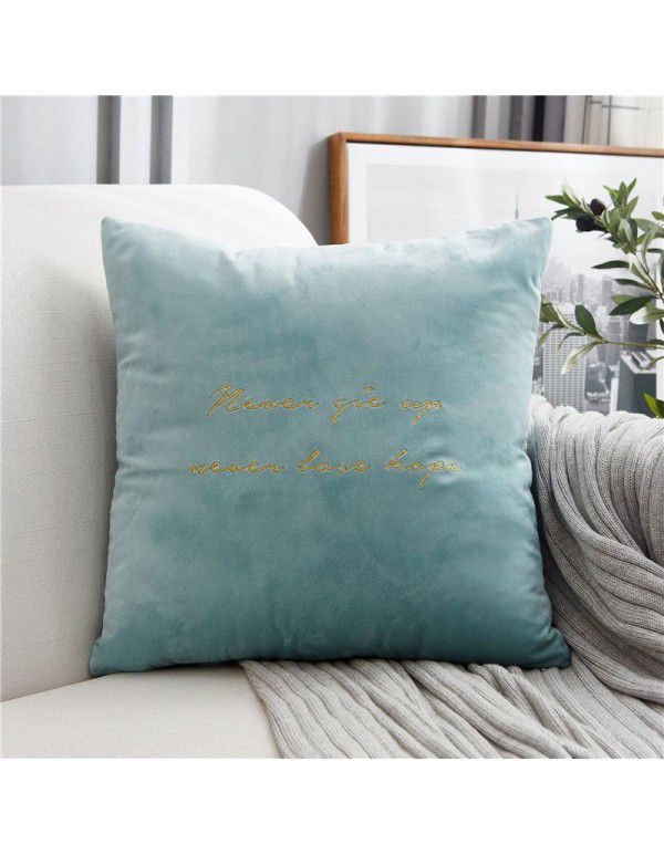 Nordic luxury style sofa pillowcase cushion living room velvet pillowcase 4545 bedside enlarged backrest